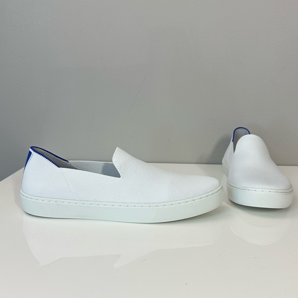 Rothy’s The Original Slip On Flexible Knit Sneakers in Bright White Size 10